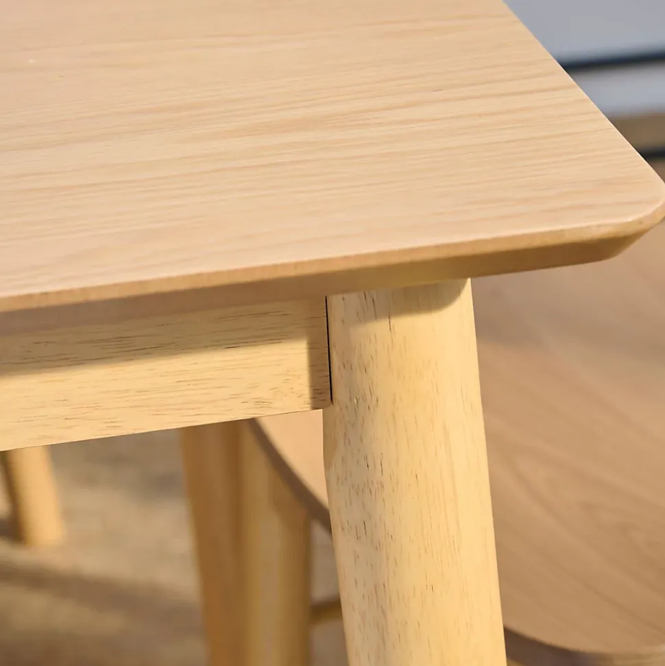 Table rectangulaire en chêne L120 + 4 chaises chêne - IZIA