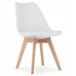 Table rectangulaire Valora YURO 120x80 blanche + 4 chaises RIKX blanches