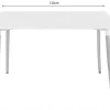 Table rectangulaire Valora YURO 120x80 blanche + 4 chaises WAKO roses