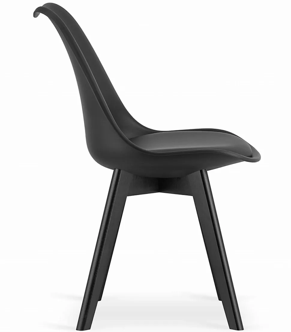 Table rectangulaire VALORA avec 4 chaises RIXK noires x4