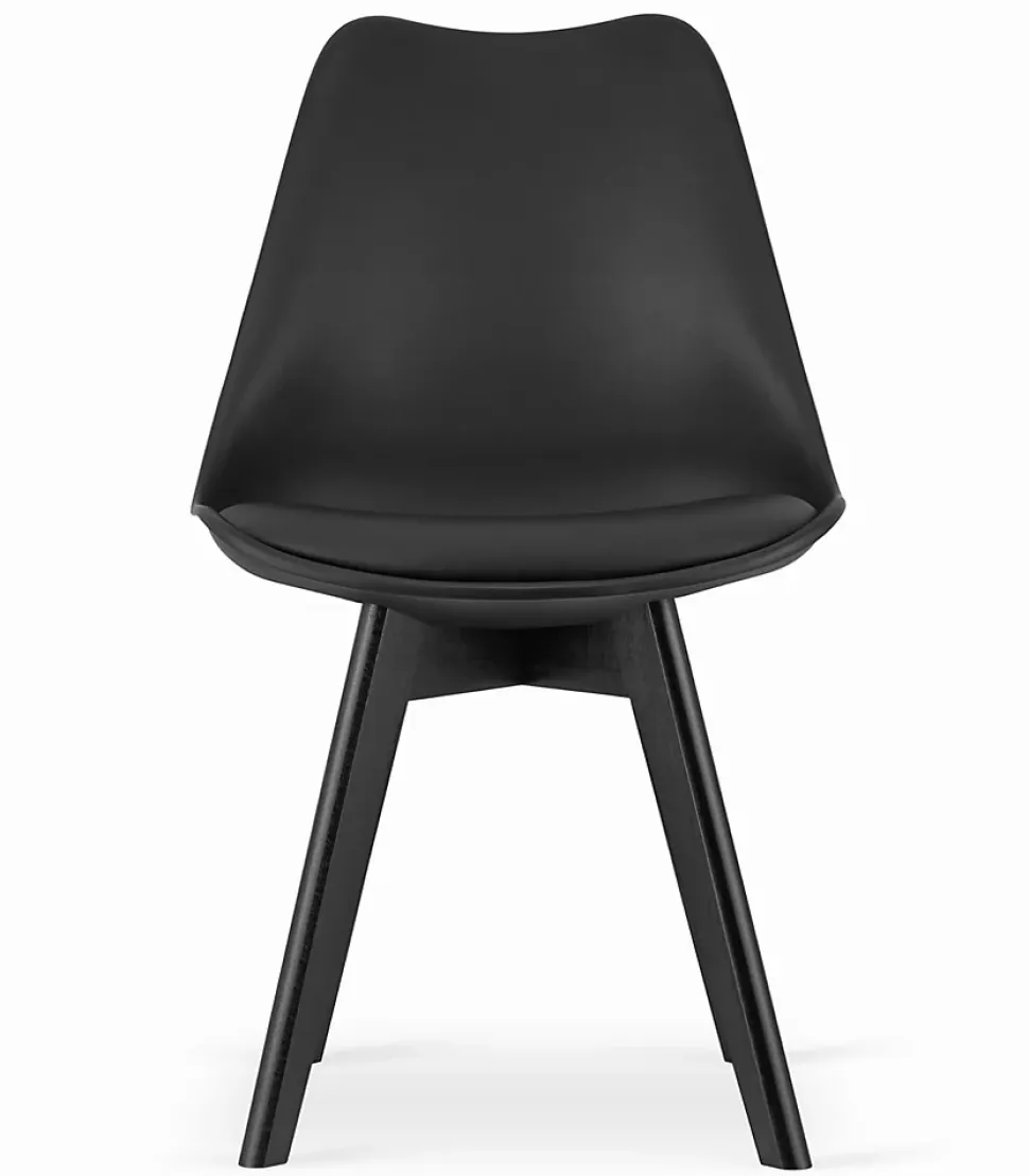 Table rectangulaire VALORA avec 4 chaises RIXK noires x4