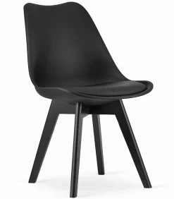 Table rectangulaire VALORA avec 4 chaises RIXK noires x4