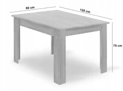 Table rectangulaire VALORA avec 4 chaises RIXK noires x4