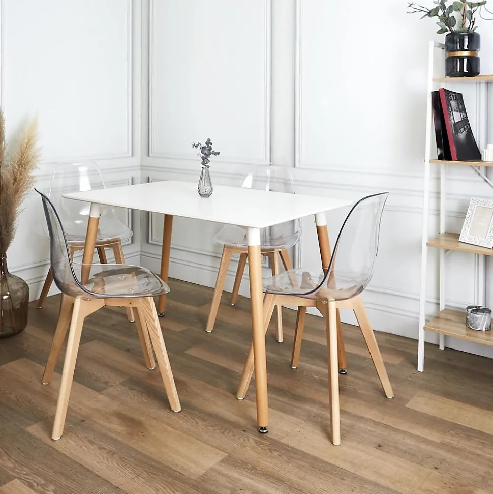Table repas rectangulaire scandinave 115x75 cm