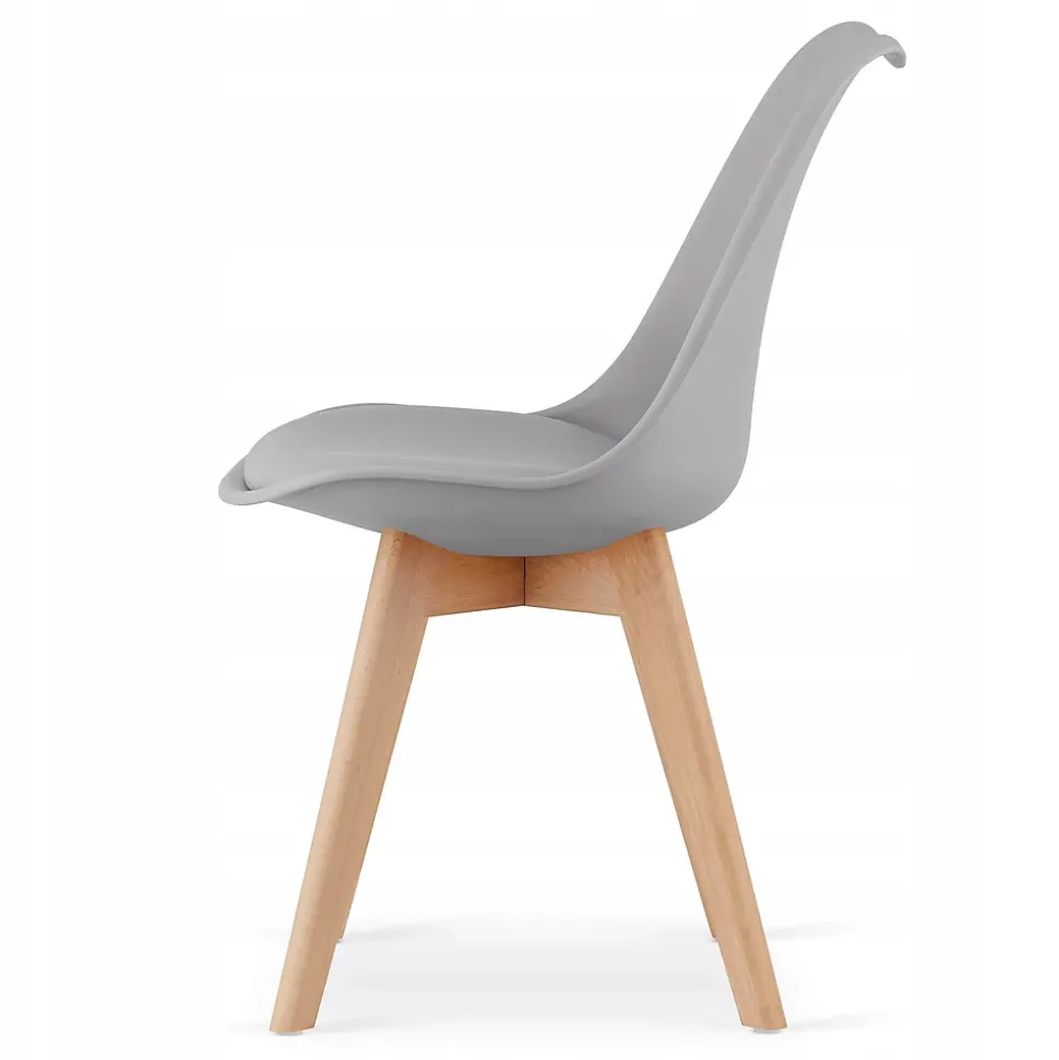 Table ronde blanche VALORA KAMI 80 avec 4 chaises grises RIXK