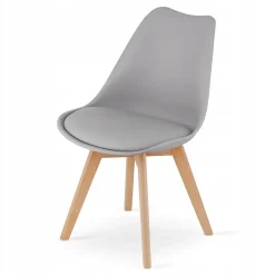 Table ronde blanche VALORA KAMI 80 avec 4 chaises grises RIXK