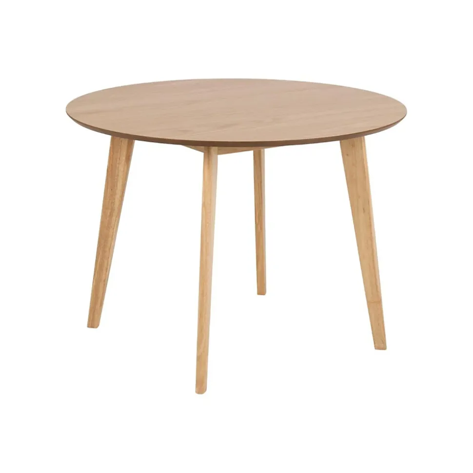 Table ronde en chêne D105 + 4 chaises chêne - LETA