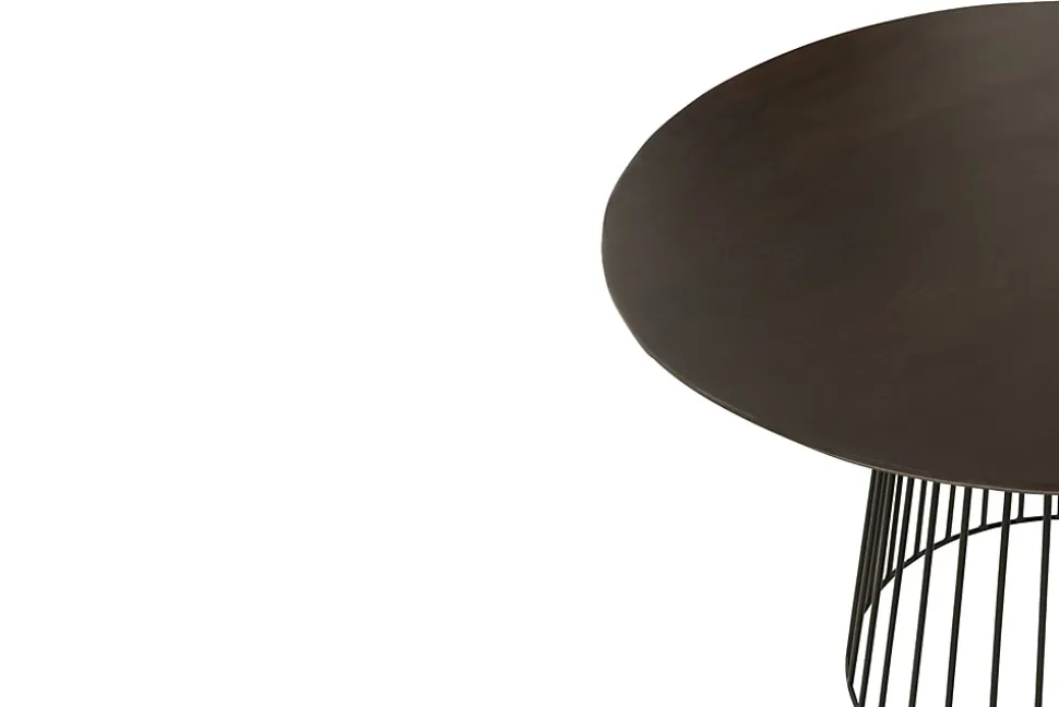 Table ronde en manguier et métal noir 4 personnes D120 - HAZEL