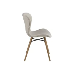 Table ronde extensible pieds fuseau D105 + 4 chaises tissu - VICTORIA
