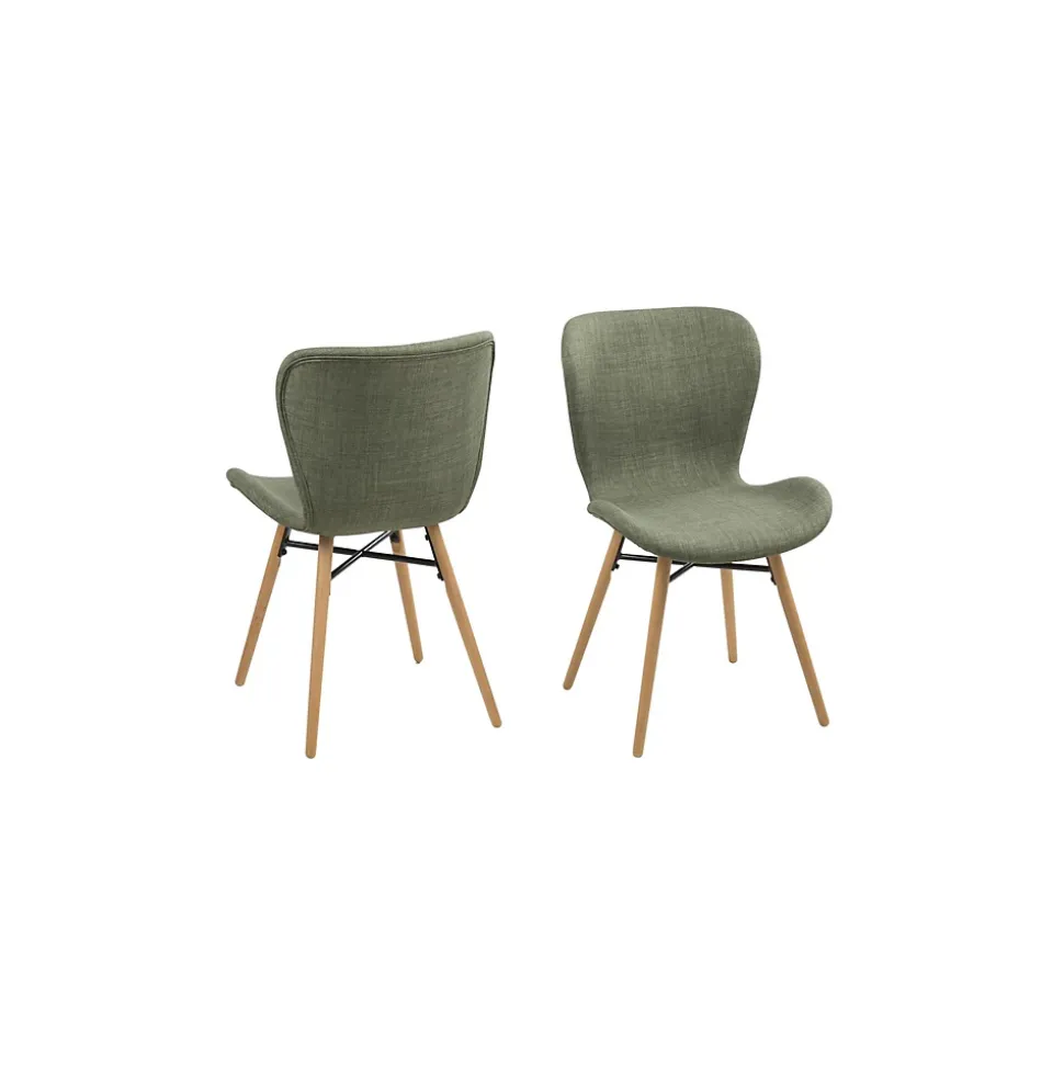 Table ronde extensible pieds fuseau D115 + 4 chaises tissu - VICTORIA