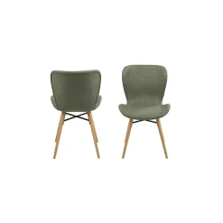 Table ronde extensible pieds fuseau D115 + 4 chaises tissu - VICTORIA