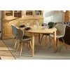 Table ronde extensible pieds tournés D105 + 4 chaises tissu - VICTORIA