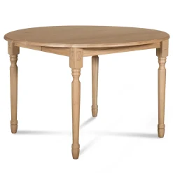 Table ronde extensible pieds tournés D115 + 4 chaises tissu - VICTORIA