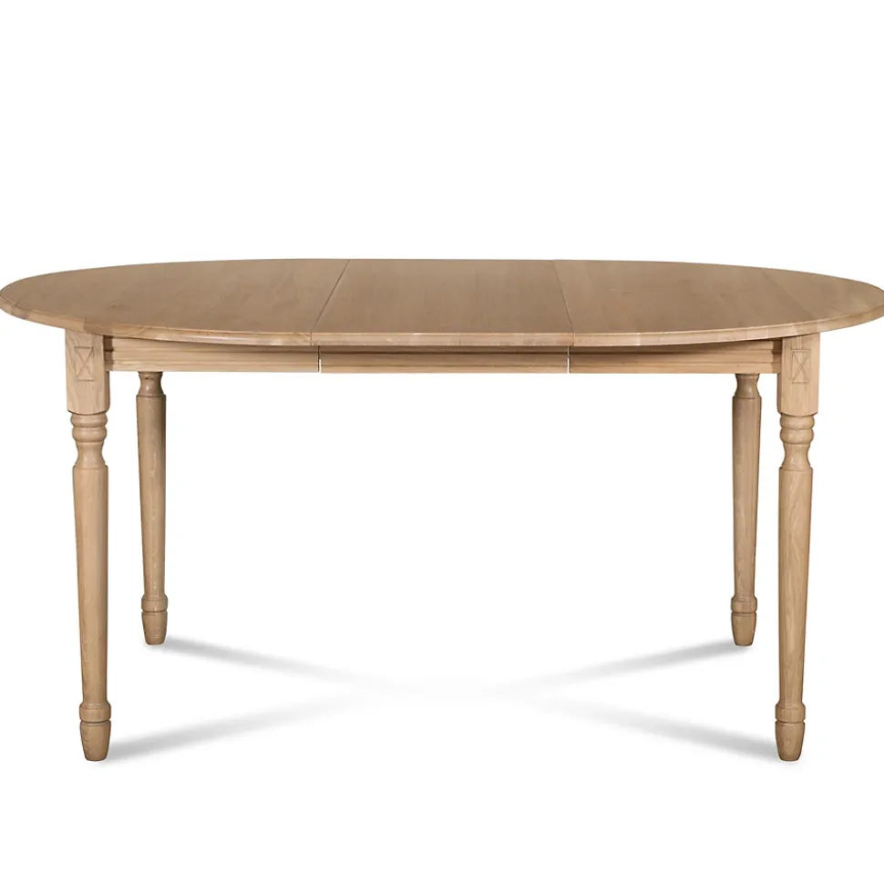 Table ronde extensible pieds tournés D105 + 4 chaises tissu - VICTORIA