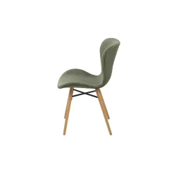 Table ronde extensible pieds fuseau D105 + 4 chaises tissu - VICTORIA