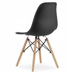 Table ronde Valora KOVA 80 blanche + 4 chaises OSAKA noires