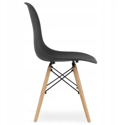Table ronde Valora KOVA 80 blanche + 4 chaises OSAKA noires