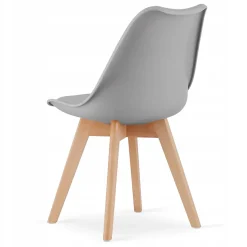 Table ronde Valora KOVA 80 blanche + 4 chaises RIKX grises