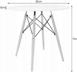 Table ronde Valora KOVA 80 blanche + 4 chaises RIKX grises