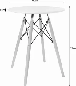 Table ronde Valora KOVA 60 blanche + 2 chaises RIKX grises