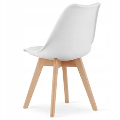 Table ronde Valora KOVA 80 blanche + 4 chaises RIKX blanches