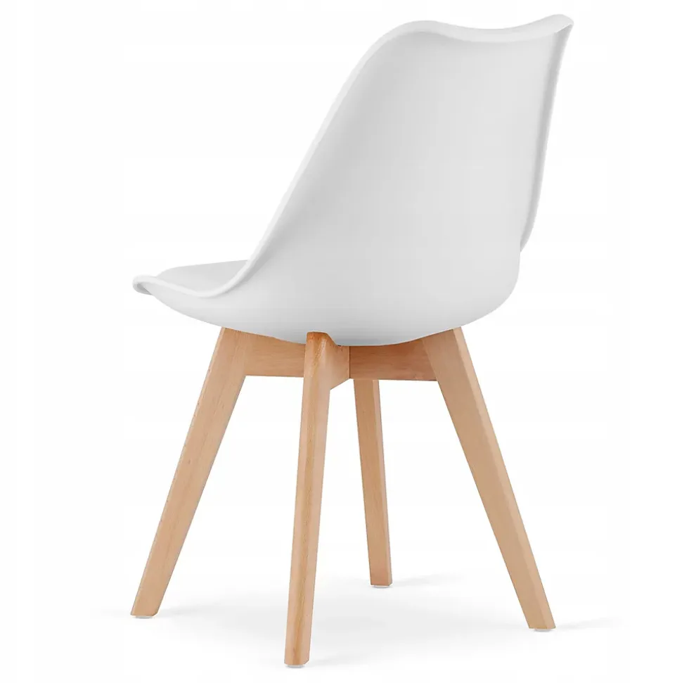 Table ronde Valora KOVA 80 blanche + 4 chaises RIKX blanches