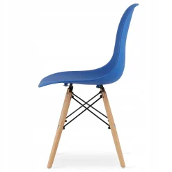Table ronde Valora KOVA 80 blanche + 4 chaises OSAKA bleues