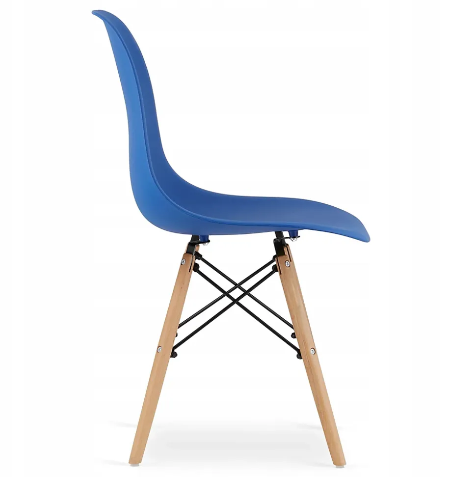 Table ronde Valora KOVA 80 blanche + 4 chaises OSAKA bleues