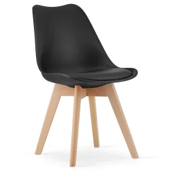 Table VALORA Artisan avec ensemble de 4 chaises RIXK, pieds noirs - NP