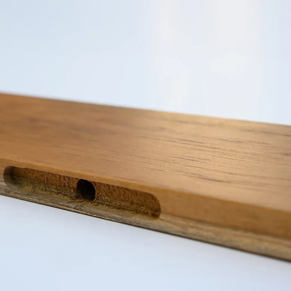 Tablette Bois Teck Huilé Rectangle - Etagère Murale - 18x120x900mm - Etagère de Bureau, Cuisine, Salle de bain, Salon