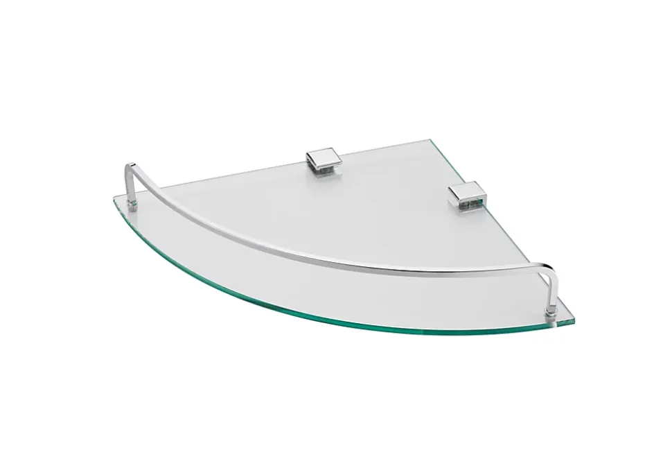 Tablette d’angle murale en verre et acier chromé GoodHome Alessano