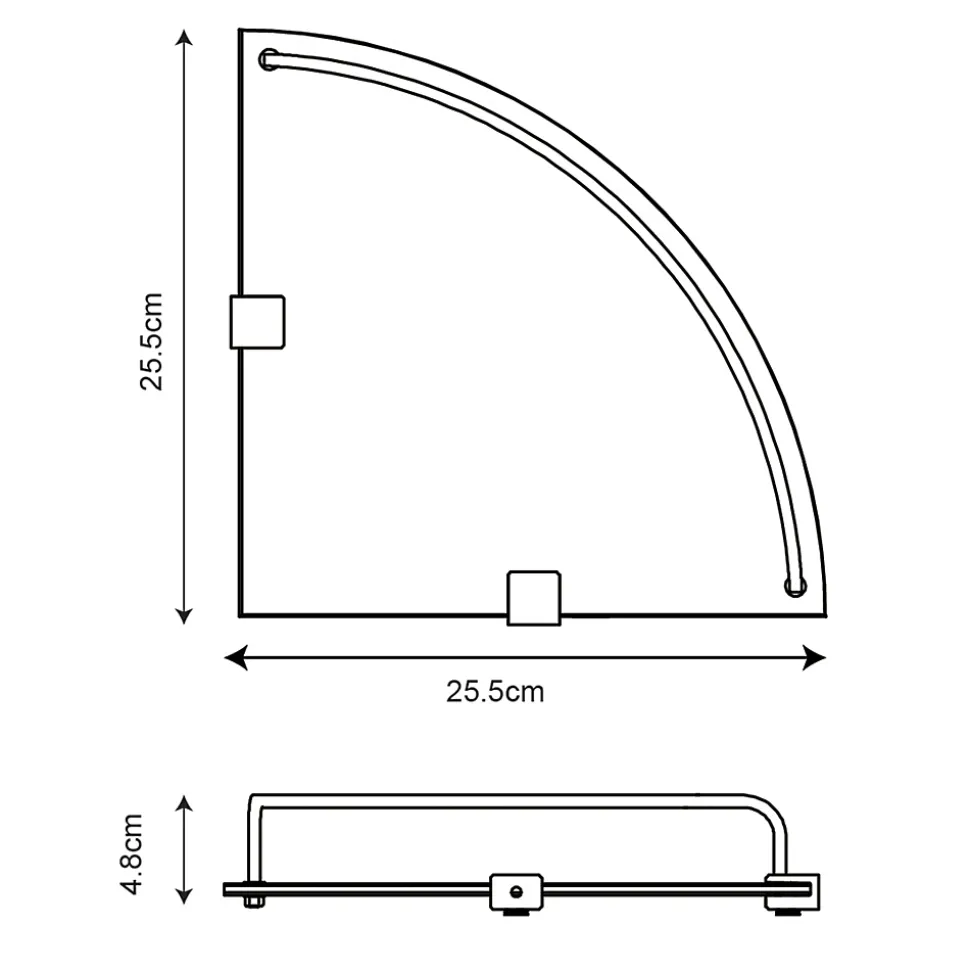 Tablette d’angle murale en verre et acier chromé GoodHome Alessano