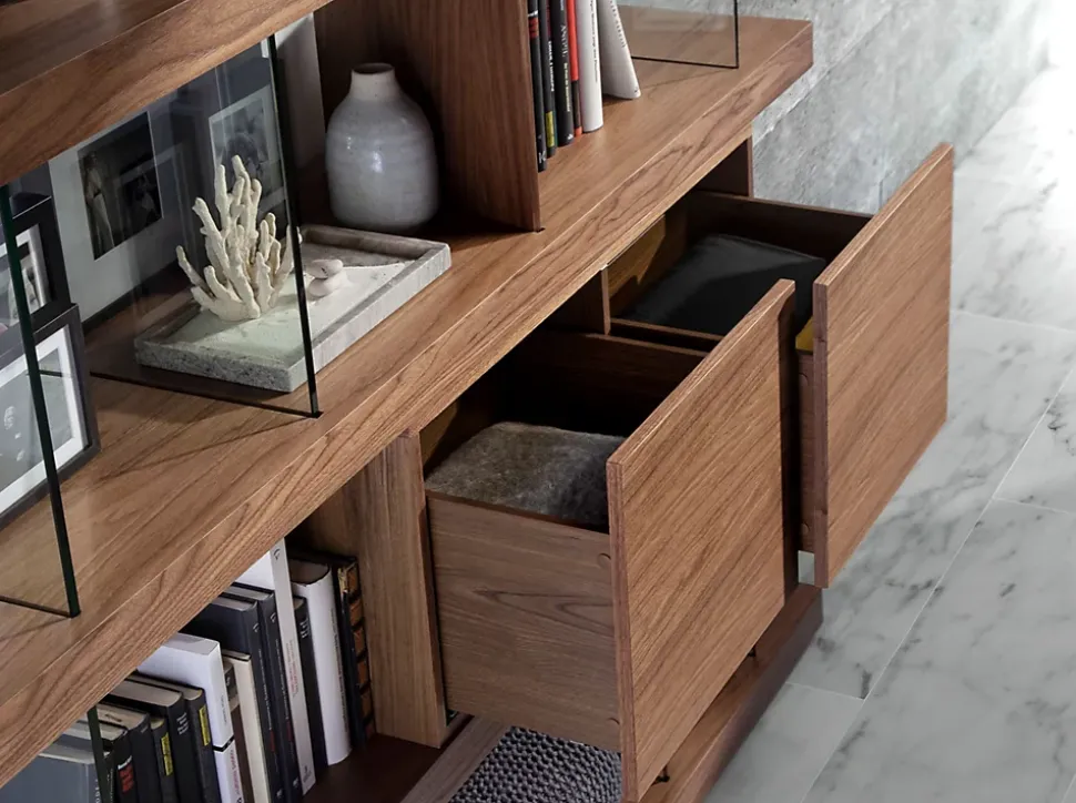 Tablette Élégante en Noyer et Verre Trempé pour un Intérieur Chic