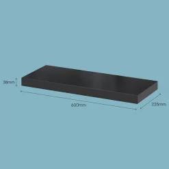 Tablette murale avec fixation invisible GoodHome Cusko noir 60 cm