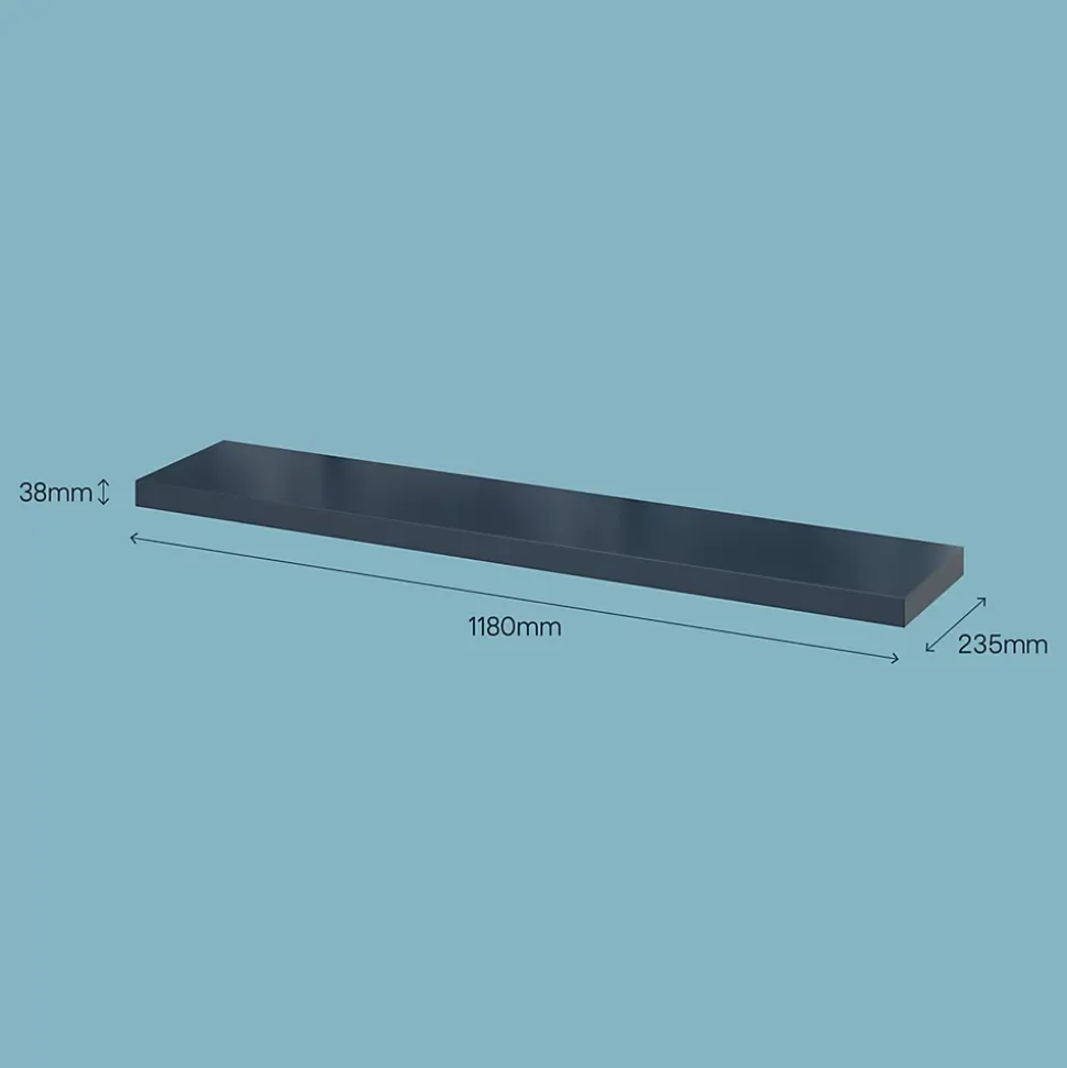 Tablette murale avec fixation invisible GoodHome Cusko bleu foncé 118 cm