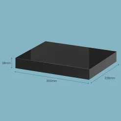 Tablette murale avec fixation invisible GoodHome Cusko noir brillant 30 cm