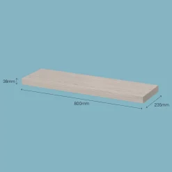 Tablette murale avec fixation invisible GoodHome Cusko effet chêne clair 80 cm