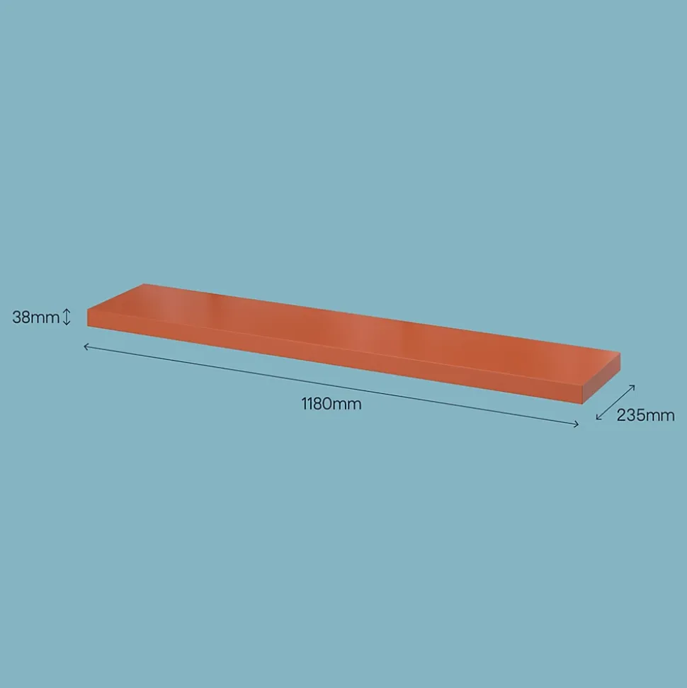 Tablette murale avec fixation invisible GoodHome Cusko terracotta 118 cm