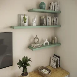Tablette murale avec fixation invisible GoodHome Cusko vert treillis 118 cm