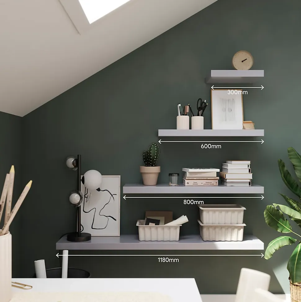Tablette murale avec fixation invisible GoodHome Cusko gris 60 cm