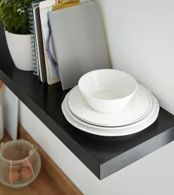 Tablette murale avec fixation invisible GoodHome Cusko noir 118 cm