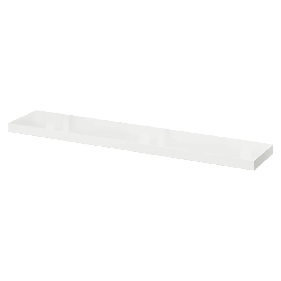 Tablette murale avec fixation invisible GoodHome Cusko blanc brillant 118 cm