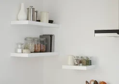 Tablette murale avec fixation invisible GoodHome Cusko blanc brillant 30 cm