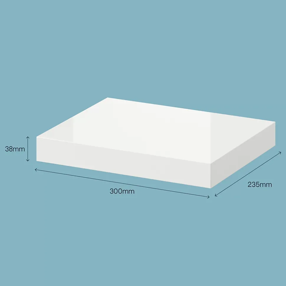 Tablette murale avec fixation invisible GoodHome Cusko blanc brillant 30 cm