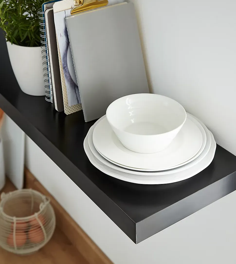Tablette murale avec fixation invisible GoodHome Cusko noir 30 cm