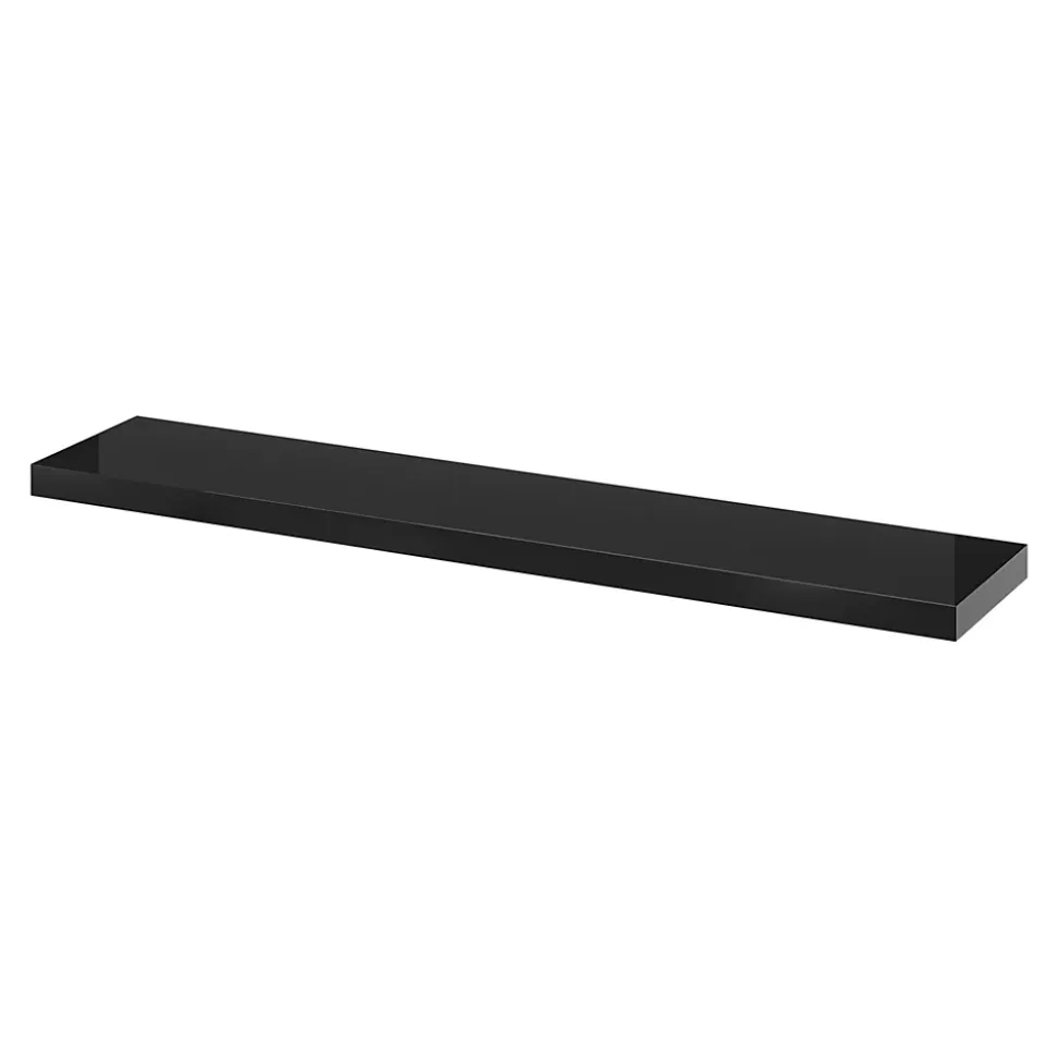 Tablette murale avec fixation invisible GoodHome Cusko noir brillant 118 cm