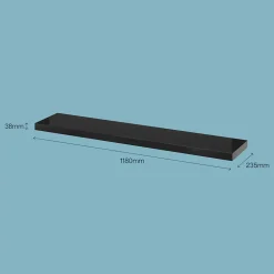 Tablette murale avec fixation invisible GoodHome Cusko noir brillant 118 cm