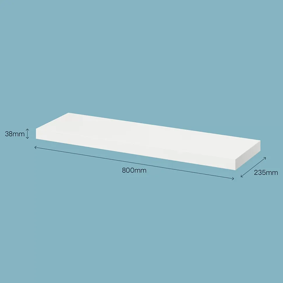 Tablette murale avec fixation invisible GoodHome Cusko blanc 80 cm