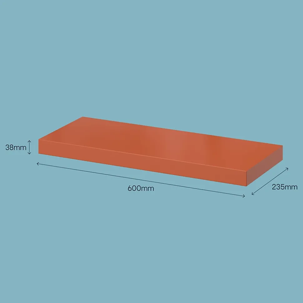 Tablette murale avec fixation invisible GoodHome Cusko terracotta 60 cm