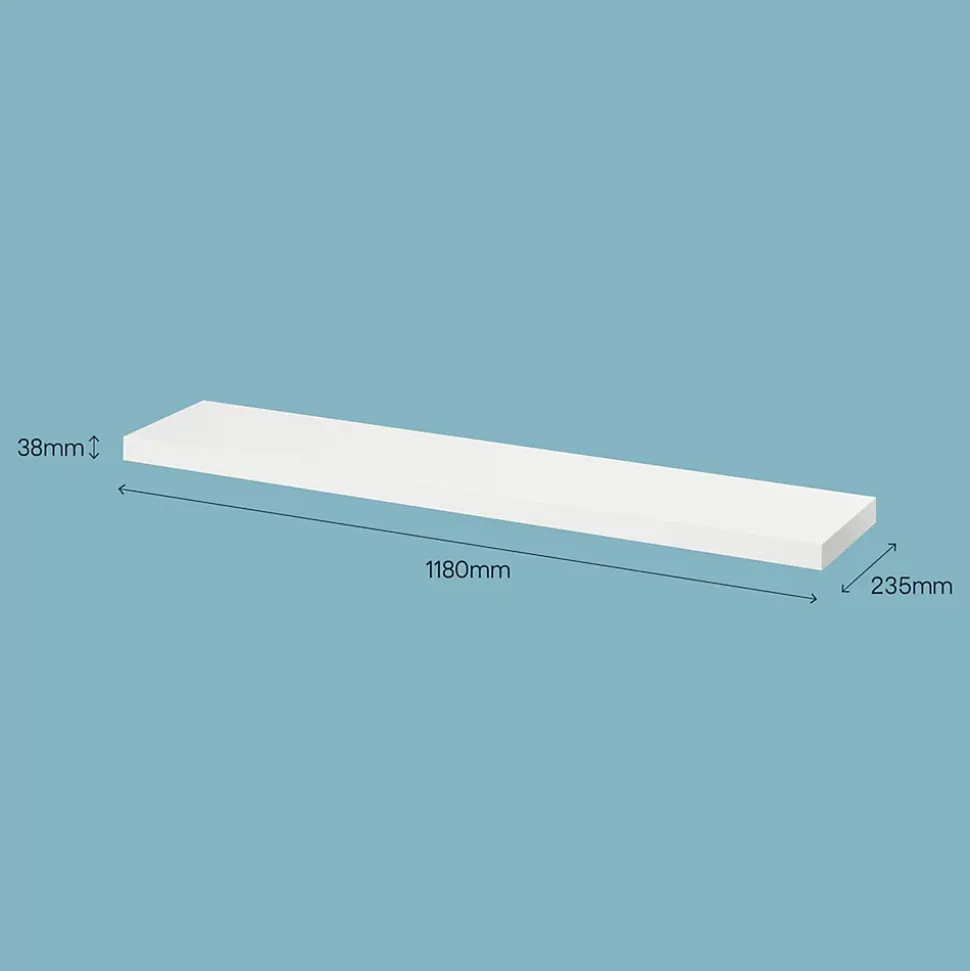 Tablette murale avec fixation invisible GoodHome Cusko blanc 118 cm